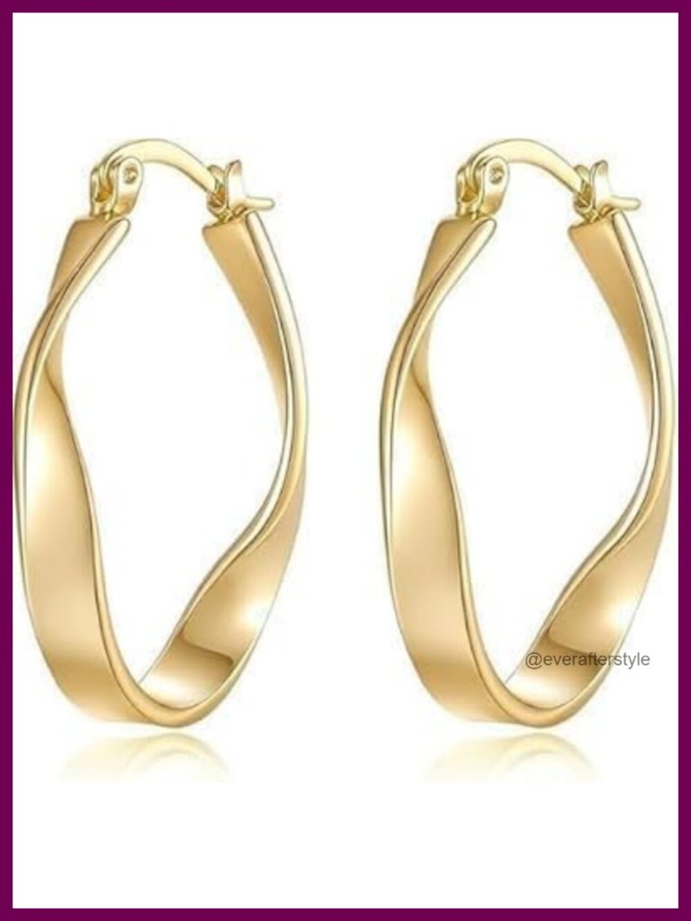 14K Gold Plated Hoop Earrings Women Fine Weave Design Lightweight